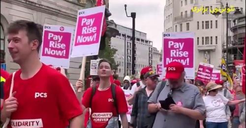 گزارش تظاهرات اتحادیه های کارگری در لندن علیه ریاضت اقتصادی و دولت محافظه کار بریتانیا، شنبه 18 ژوئن
