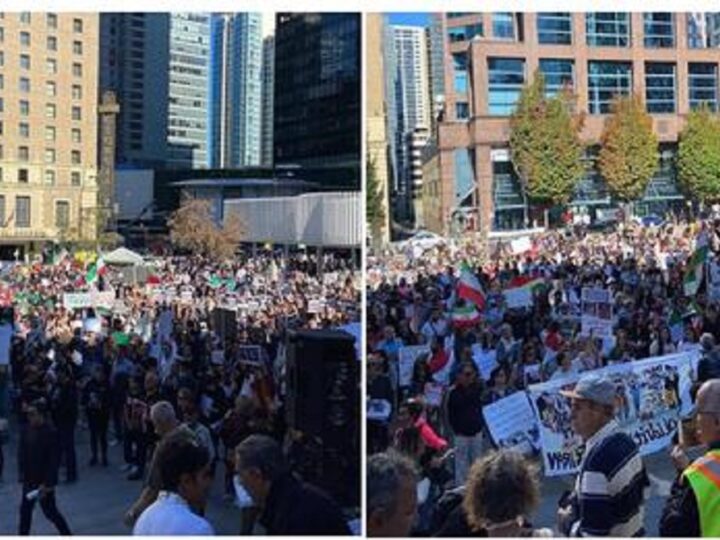 گردهمایی بیش از پنج هزار نفر از ایرانیان ونکوور در همبستگی با قیام مردم ایران، یکشنبه ۲۵ سپتامبر