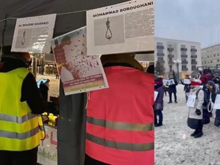 آکسیون یک هفته ای در استکهلم همراه با پرفرمنس برای حمایت از انقلاب و مبارزه مردم ایران و علیه اعدام