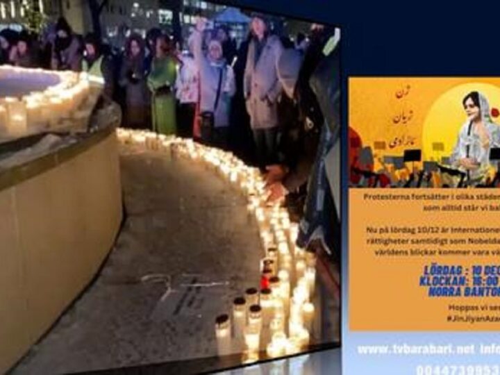 گردهمایی ده دسامبر استکهلم در همراهی با انقلاب مردم در ایران و در اعتراض به اعدام محسن شکاری