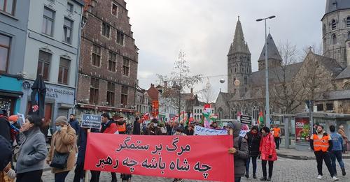 گزارش تجمع و راهپیمایی یکشنبه ۸ ژانویه در بلژیک در همبستگی با خیزش مردم ایران
