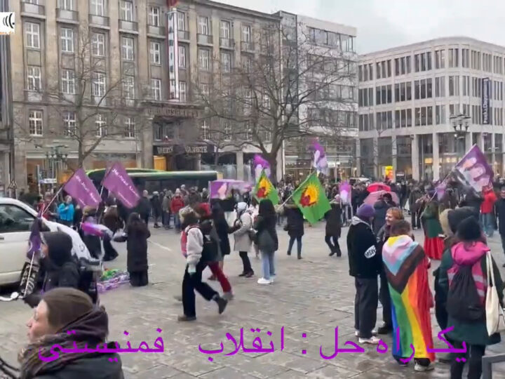 گردهمایی و تظاهرات در مرکز شهر هانوفر به مناسبت ۸ مارس روز جهانی نبرد زنان علیه ستم جنسیتی