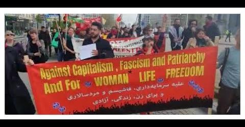 گوشه هایی از تظاهرات اول ماه مه روز جهانی کارگر در بروکسل و حضور پرشور فعالین چپ ایرانی