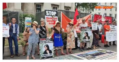 قیام علیه اعدام، گزارش آکسیون در شهر لندن، شنبه ۲۴ ژوئن
