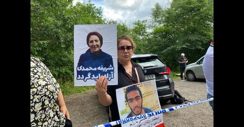 تظاهرات مقابل سفارت جمهوری اسلامی در استکهلم در افشای انتخابات و علیه حکم اعدام شریفه محمدی