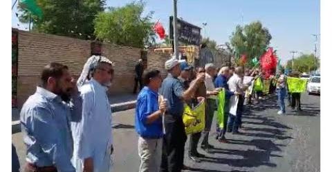 شریفه محمدی آزاد باید گردد، تجمع اعتراضی بازنشستگان در شوش، یکشنبه ۲۴ تیر