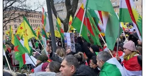 استکهلم ۲۴ ژانویه: تظاهرات در همبستگی با مردم روژاوا در برابر یورش رژیم احمد شرع