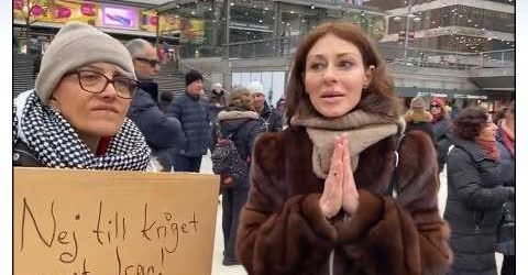 حضور فعالین ایرانی ضد جنگ و ضد رژیم اسلامی در تظاهرات همبستگی با مردم فلسطین در استکهلم