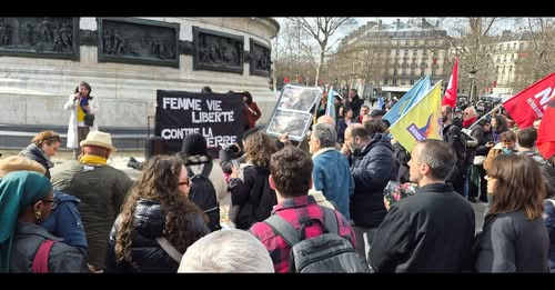 آکسیون نیروهای چپ و مترقی فرانسوی و ایرانی علیه جنگ جنایتکارانه و ارتجاعی جاری