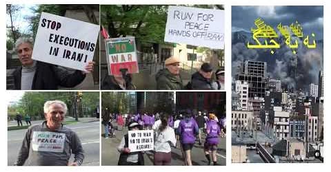 شرکت شماری از فعالین ضد جنگ و ضد رژیم اسلامی در ماراتون دهها هزار نفره ونکوور
