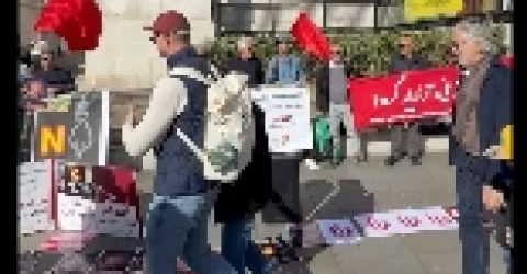 لندن ۱۰ اکتبر: آکسیون نه به اعدام با شرکت فعالین شورای همکاری نیروهای چپ و کمونیست
